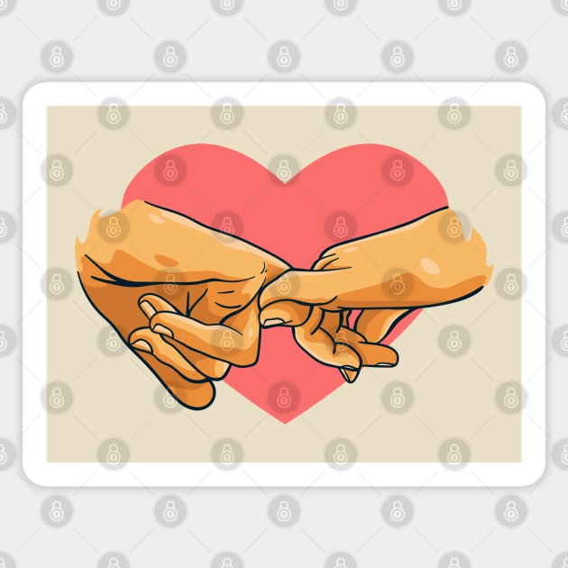 I promise you pinky promise heart Sticker by Mako Design 